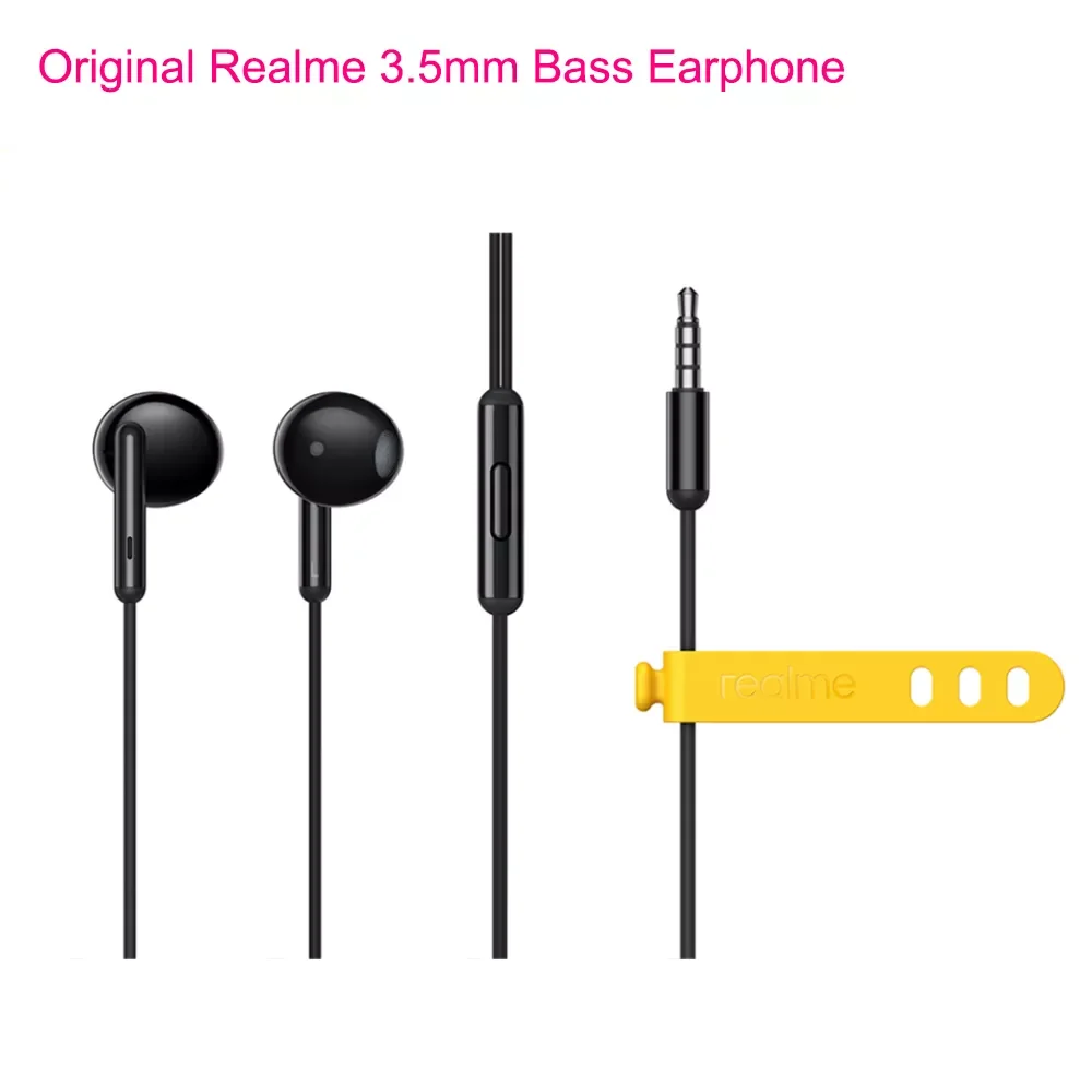

Realme X2 Q3 Pro GT Q2 Q Buds Classic Earphone 3.5mm Wired Earbuds Half In-Ear Built-in Mic Large Driver Headset With Microphone