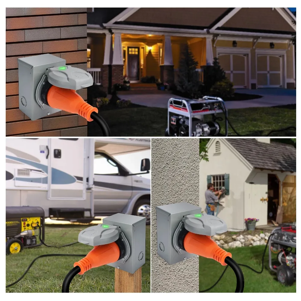 

Generator Power Inlet Box 50 Amp Weatherproof Outdoor