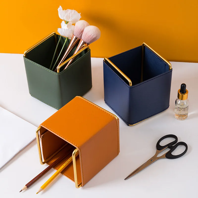 

2023 Popular Makeup Brush Storage Bucket Nordic Desktop Eyebrow Pencil Eyeshadow Makeup Box Cosmetics Brush Pencil Storage Box