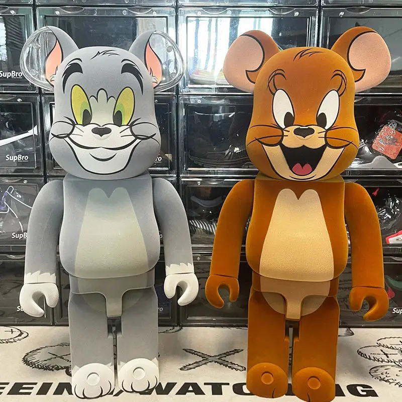 

Фигурки героев аниме Bearbrick 400%, модель медведя, косплей, мультяшный Кот, Джерри, мышь, Том, кавайные украшения для комнаты, коллекционные модны...