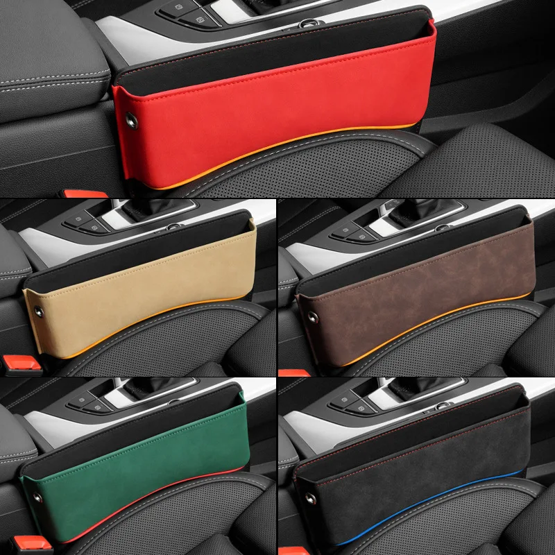 

Suede Seat Side Storage Pocket For Car Seat Gap Filler Organizer Box Pu Leather Auto Crevice Stowing Tidy Interior Parts