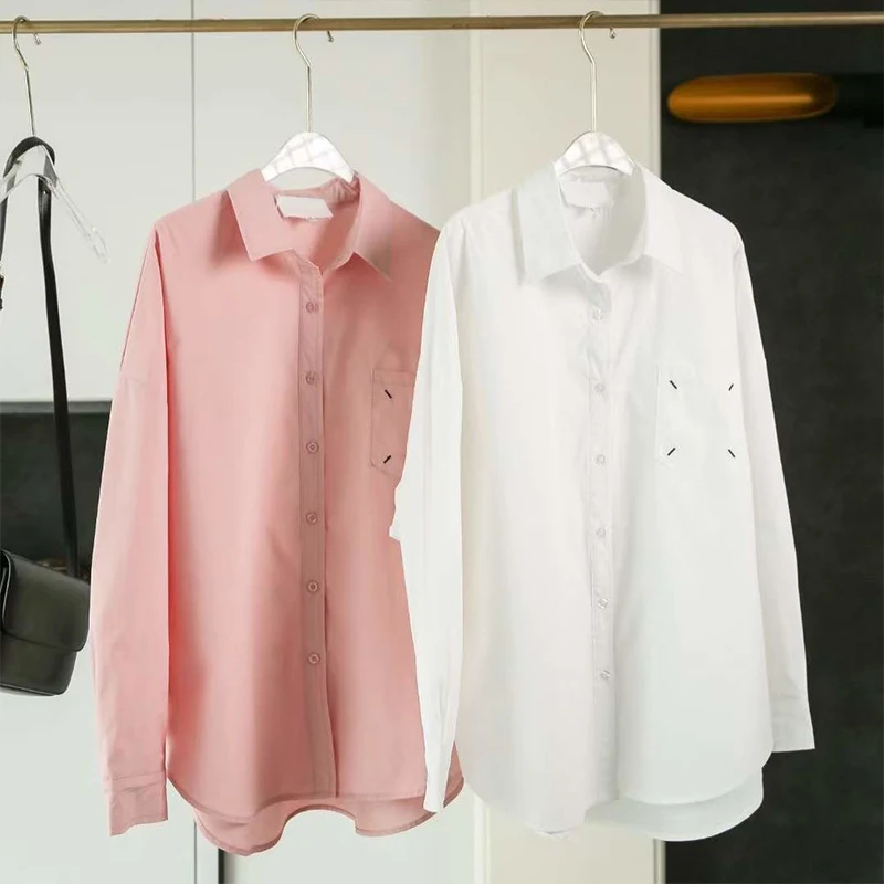 

Lapel Bat Sleeves Fashionable Shirt Women's Popular Luxury Brand Designers Loose Silhouette Style Shirts Comfortable Clothes