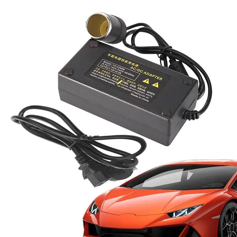 

220V To 12V Car Lighter Socket AC To DC Automotive Power Converter Household Car Charger For Car Vacuum Cleaner Car Refrigerator