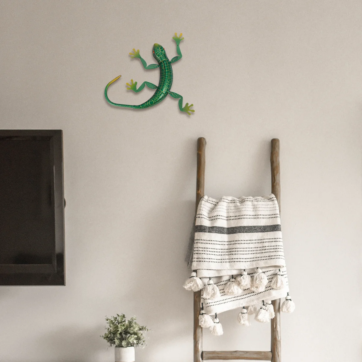 

Wall Geckometal Decor Lizard Sculpture Garden Outdoor Hanging Yard Iron Decorations Animal Inspirational Decoration 3D Statue