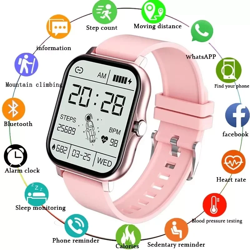 

2022 New Smart watch Men 1.69" Color Screen Full touch Fitness Tracker Call Smart Clock Ladies Women Smartwatch For Android