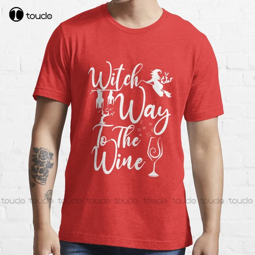 

Witch Way To The Wine T-Shirt Orange Shirt Custom Aldult Teen Unisex Digital Printing Tee Shirt Fashion Funny New Xs-5Xl Classic