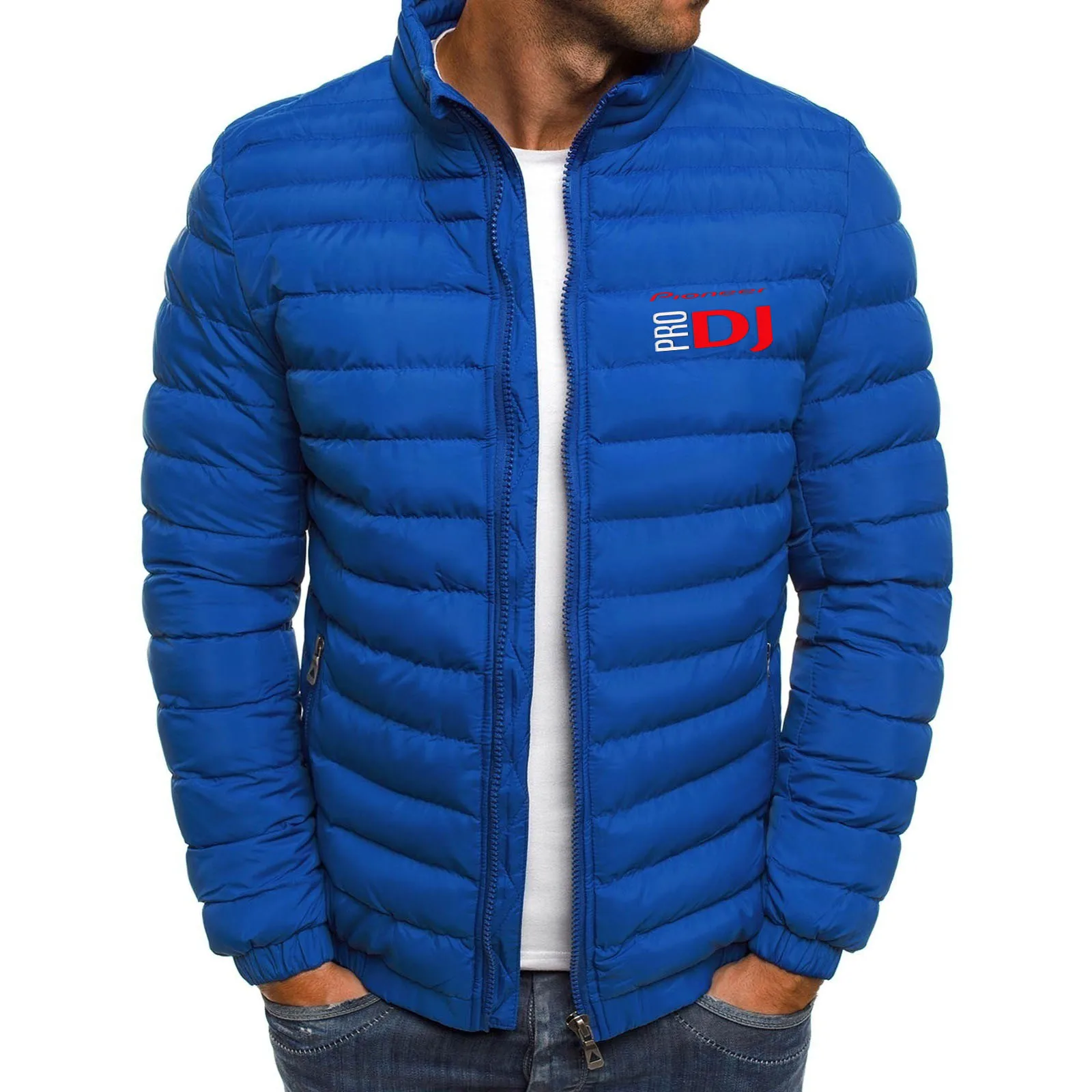 

New Year's new winter thick coat men's slim jacket stand-up collar zipper coat sportswear baseball uniform plus size windbreaker