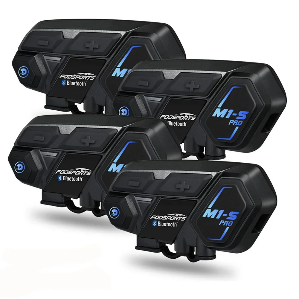 4 шт. Bluetooth-гарнитура для мотоциклетного шлема Fodsports M1s Pro