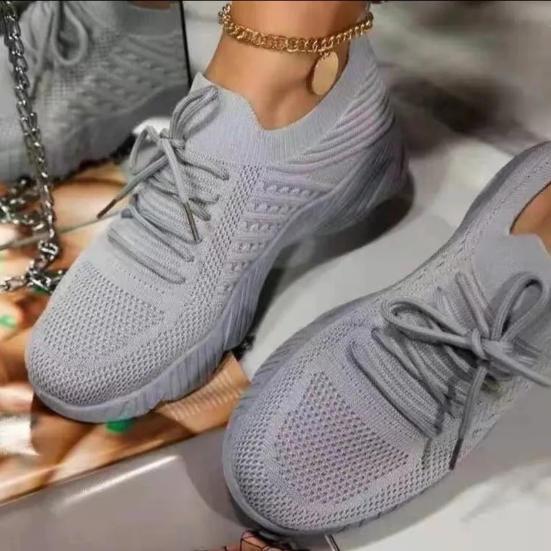 

Platform Sneakers Women Shoes Casual Lace Up Thick Sole Single Shoes Woman Sports Shoes Socks Shoes Vulcanize Shoes Beige Black