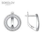 Серьги SOKOLOV из серебра с фианитами, Серебро, 925, Женские, Серьги 2022 тренд, Оригинальная продукция