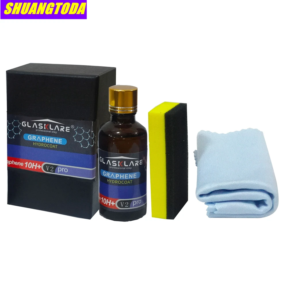 

12H Керамическое покрытие Графен Гибридный керамический спрей Высокоглянцевый герметик Quick Detailer Гидрофобная защита Набор для придания блес...