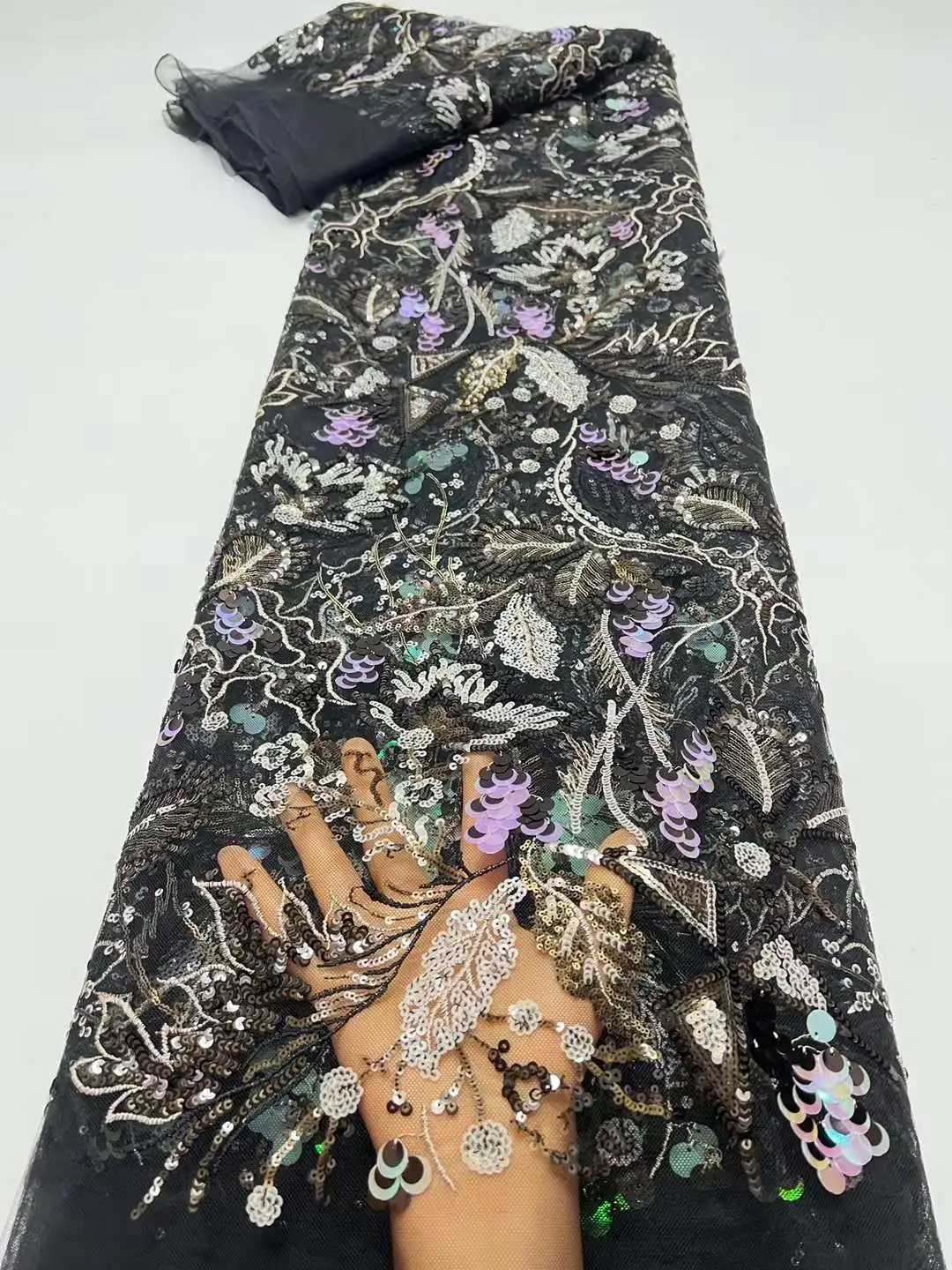 Африканская кружевная ткань 2024 блесток вышивка в нигерийском стиле для невесты