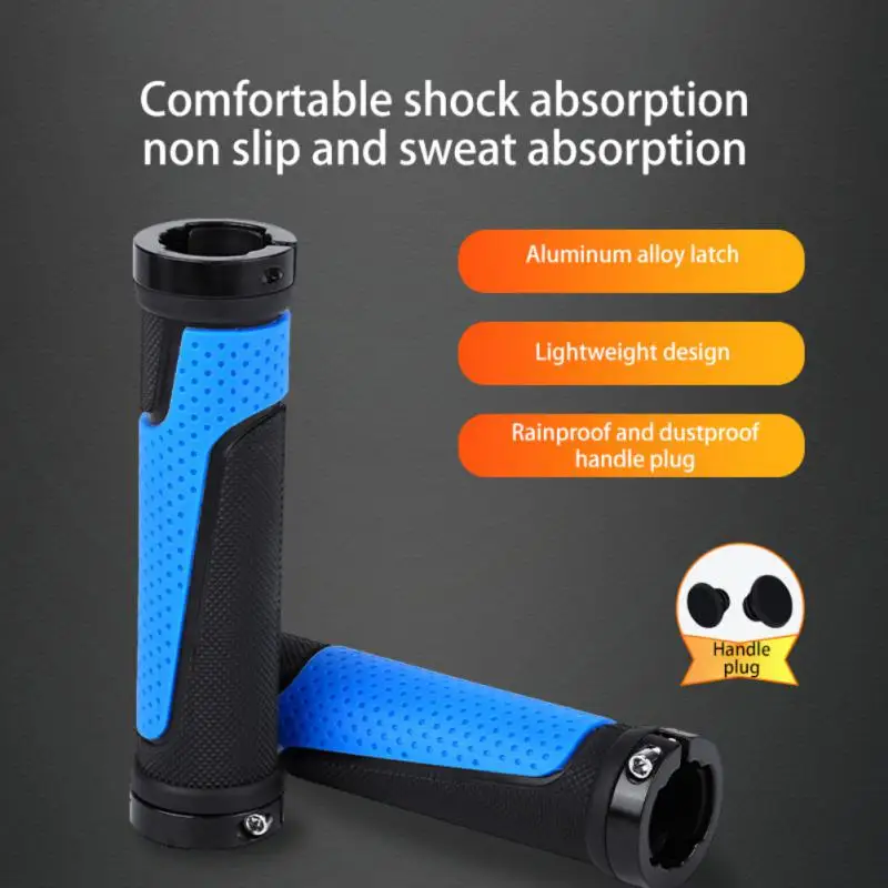 

Bicycle rubber grips cover mountain bike bilateral lockable non-slip grip cover cycling accessories cycling equipment