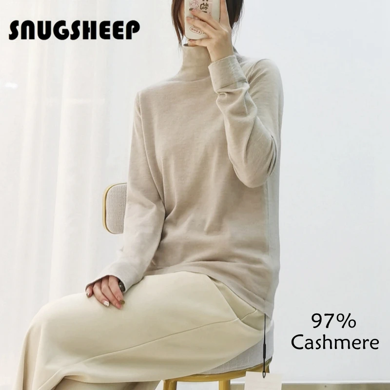 Свитер с высоким воротником кашемировый Модный пуловер женская одежда бежевый