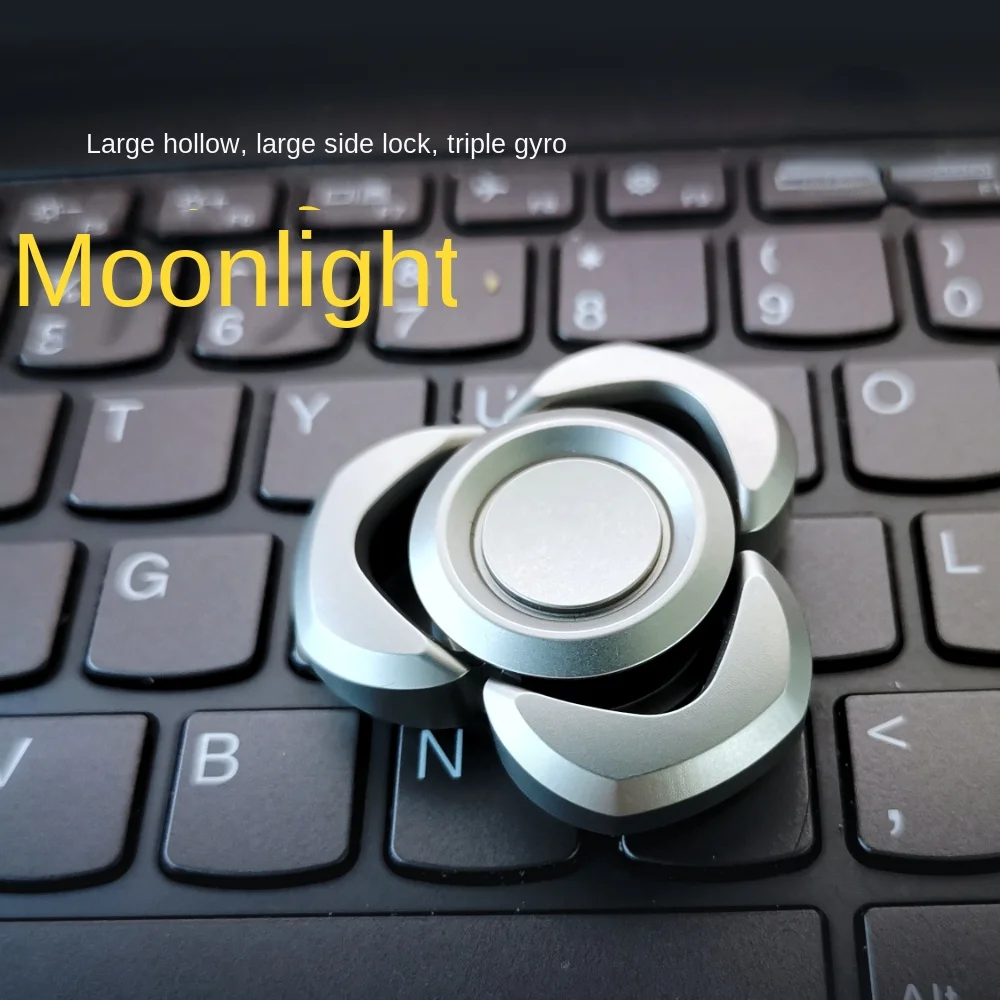 Enlarge Moonlight Fingertip Gyro Original EDC Decompression Stainless Steel Metal Toy