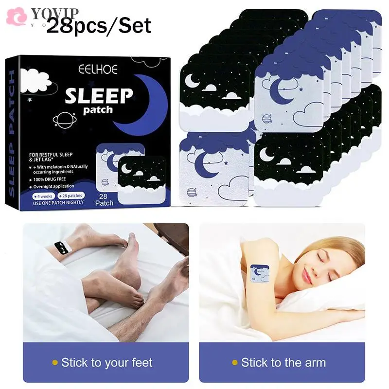 

28Pcs/Set Sleep Aid Patch Improve Sleep Quality Herbal Sticker Insomnia Relieve Anxiety Stress Brain Treat Body Relaxion Plaster