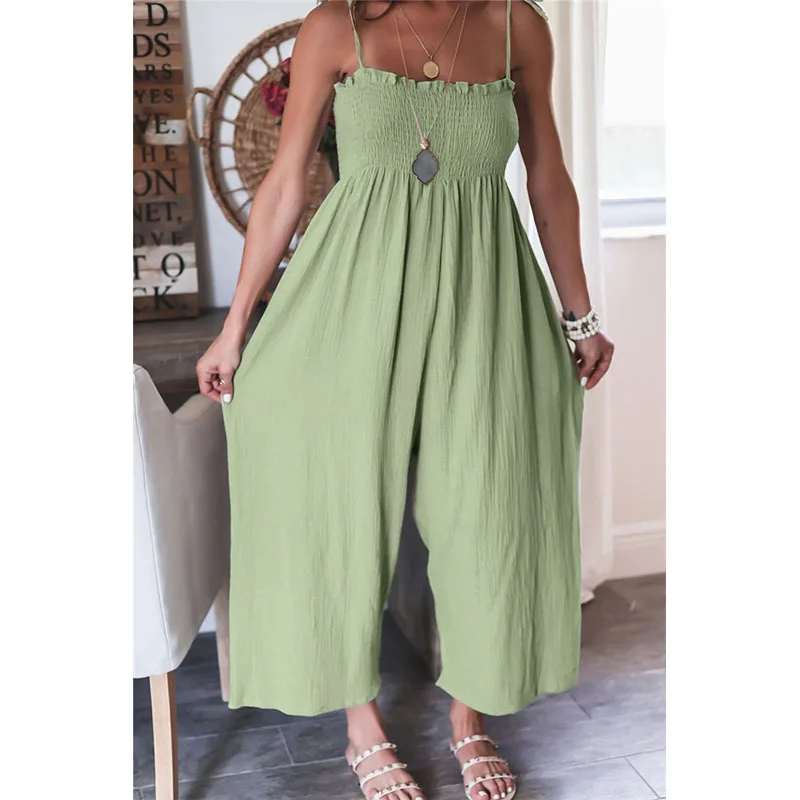 MosiMolly Summer Rompers Jumpsuits Long Jumpsuits Casual Strap Summer Jumpsuits Overalls 2023 Jumpsuits No Belt