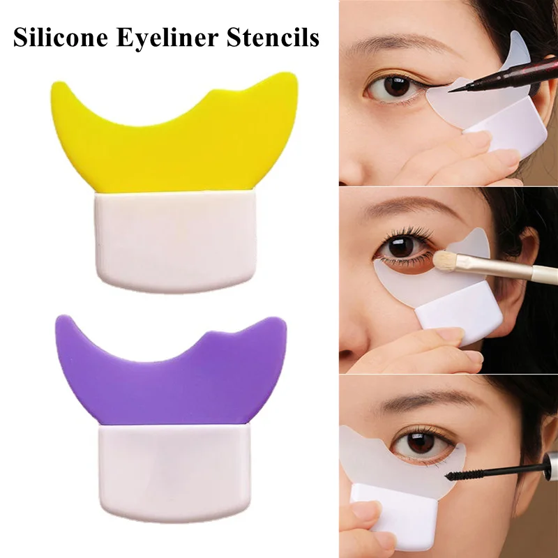 

1PC Reusable Silicone Eyeliner Stencils Wing Tips Mascara Drawing Lipstick Wearing Aid Face Cream Mask Applicator Makeup Tool