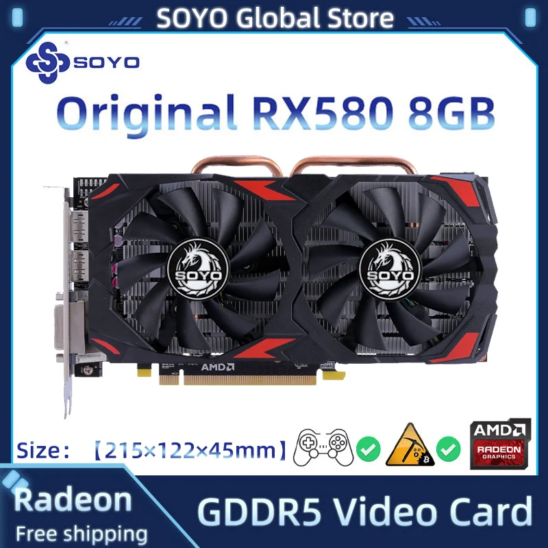 Видеокарта SOYO RX580 Radeon оригинальная графическая карта 8 ГБ GDDR5 256 - Цена: 7726.58
