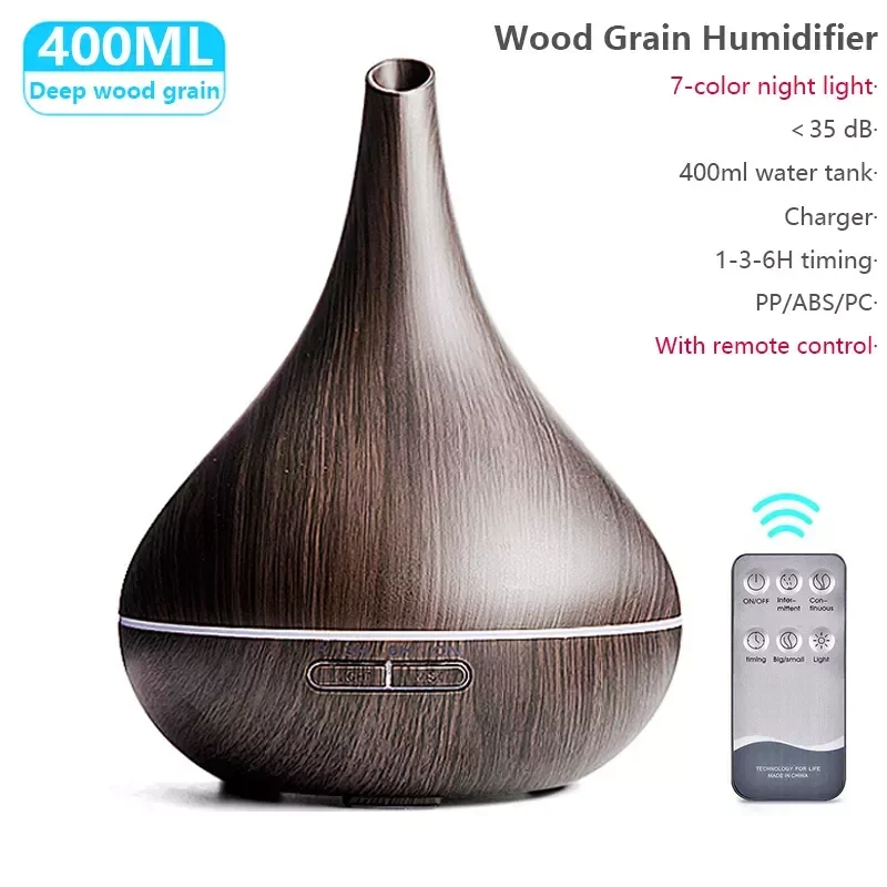 

NEW2023 Aromatherapy Diffuser Air Humidifier with LED Light Home Room Ultrasonic Cool Mist Aroma Essential Oil Diffuser