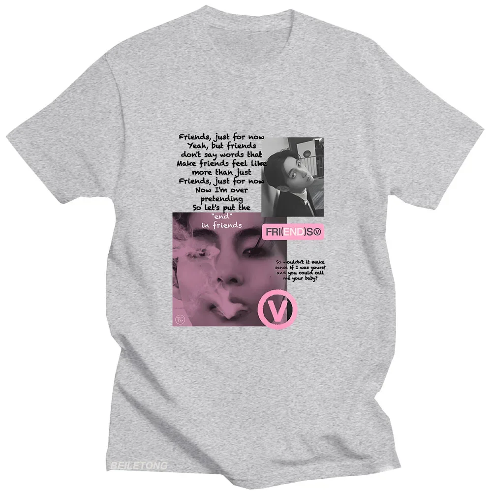 Футболки Kpop Taehyung Fri(end)s летняя хлопковая футболка с коротким рукавом женская и