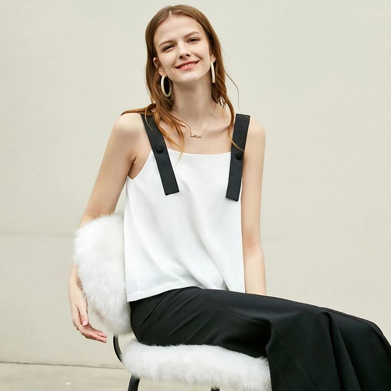 

Amii Minimalist Strap Tank Tops Summer Sexy Patchwork Loose Sleeveless Female Casual Vest 11920068