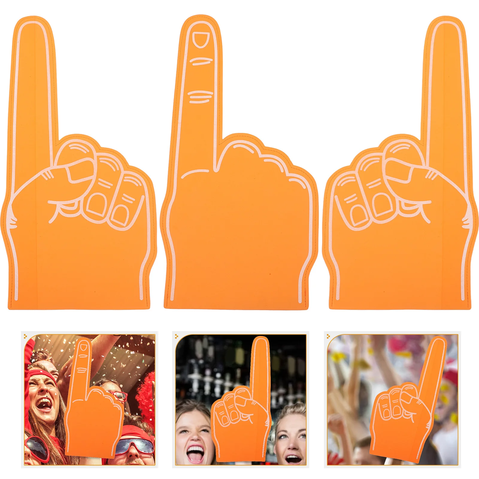 

3Pcs Palm Foams Fingers Cheer Leading Props Sports Cheering Palm for Sporting Events