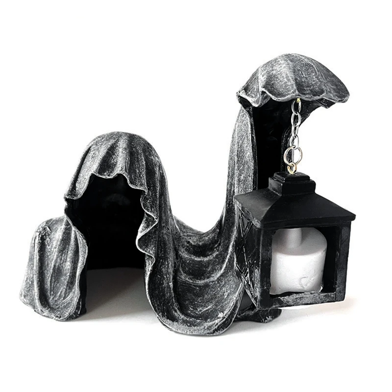 

Земляная скульптура призрака гриммеера без лица, статуя из смолы с фонариком для Хэллоуина, строительные украшения C7AD