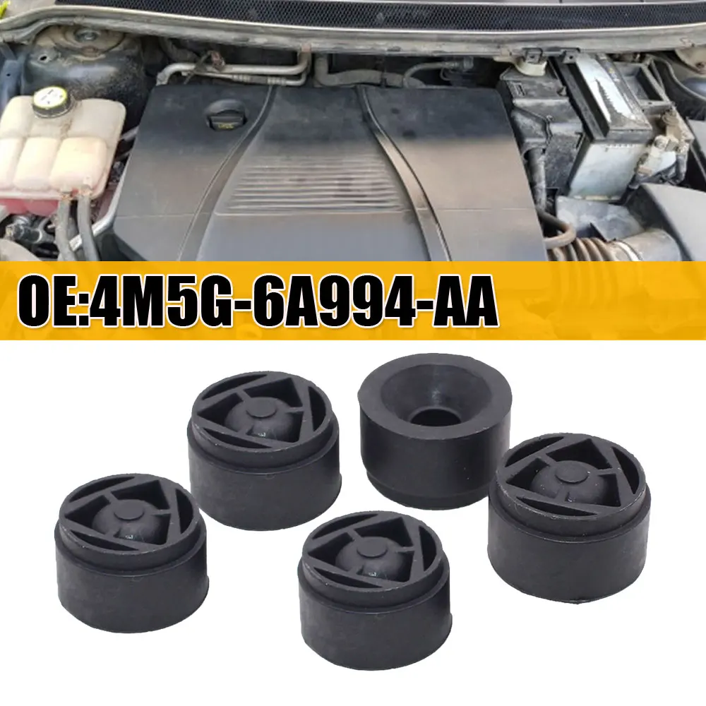 

5pcs Black Car Front Engine Protective Cover Rubber Cushion Engine Under Plate Pad 6XDB Exterior Parts Car Accessories