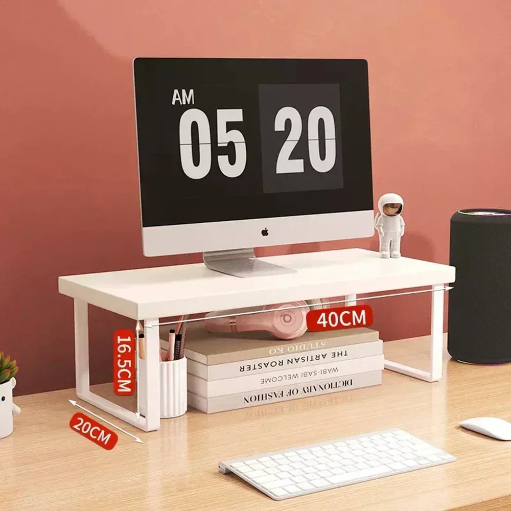 

Полка-подставка для монитора — мини-деревянная настольная стойка, кронштейн для ноутбука и держатель для хранения, идеальный аксессуар для домашнего офиса