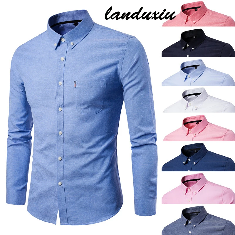 

Men's Oxford Spinning New Multicolor Hot Sale Men's Business Long Sleeve Shirts landuxiu
