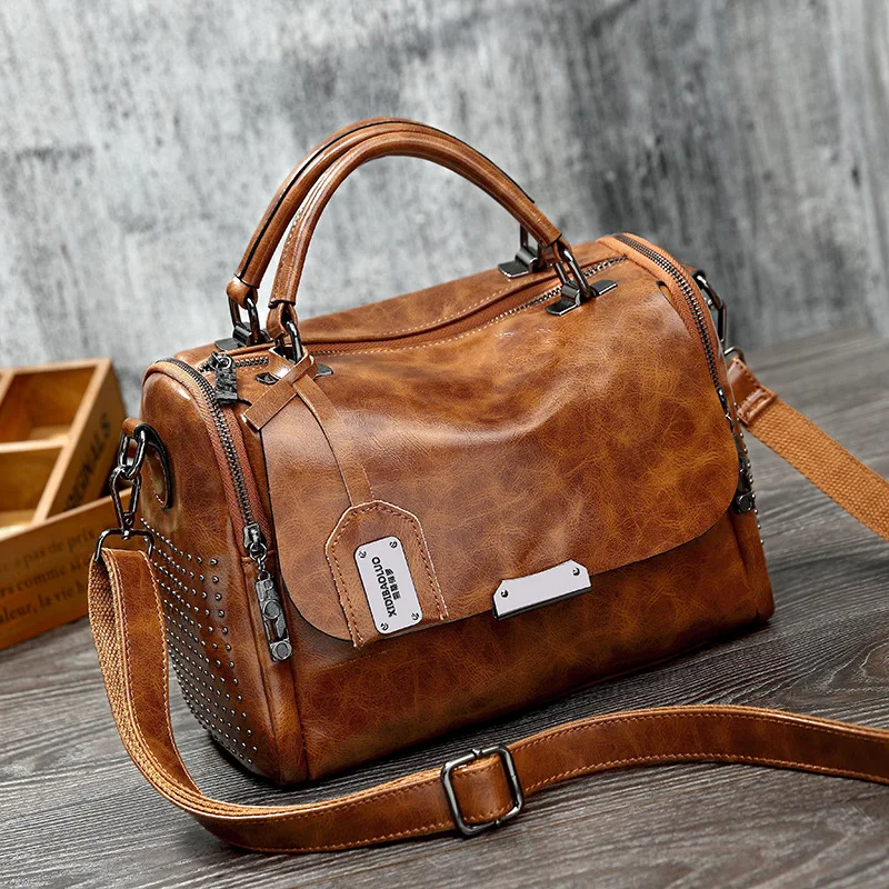 

Vintage Bag Women's Leather Handbags 2022 Crossbody Bags For Woman Fashion Shoulder Retro Ladies Black Hand Sling Bolsos XD03
