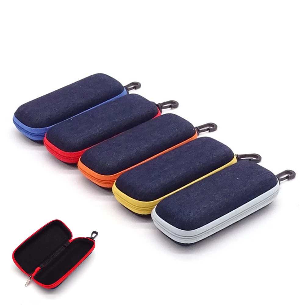 

Portable Black Eyewear Cases Cover Sunglasses Hard Case For Women Men Glasses Box With Lanyard Zipper Eyeglass Cases Protector