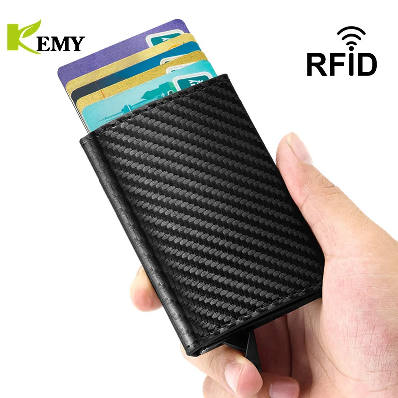 Тонкие кошельки из углеродного волокна с технологией Rfid тонкие короткие мужские