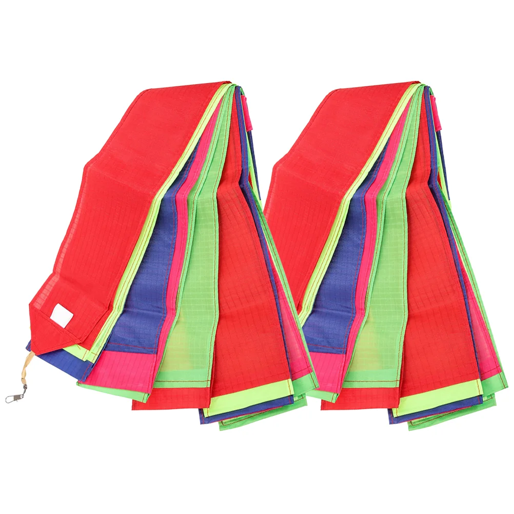 

2 Pcs Kite Tail Outdoor Streamer Lights Rainbow Ribbon Fiber Cloth Sky Ornament Flying Games Adults