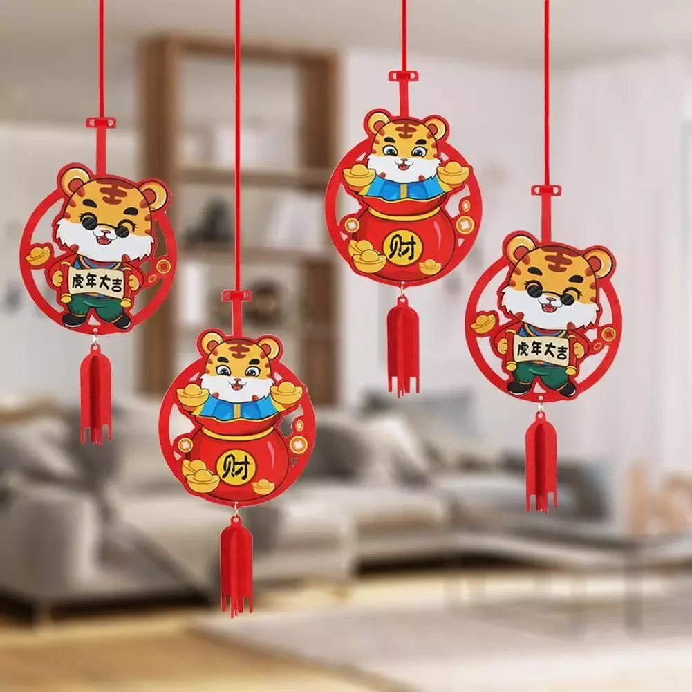 

Spring Festival And Chinese New Year Hanging Ornament Chinese Tiger Knot Pendant Spring Festival For New Year Window Wall Dec