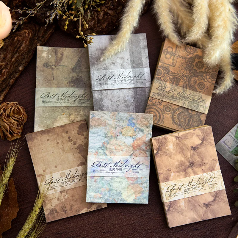 

80pcs Double Material Vintage Ledger Decorative Foundation Paper DIY Scrapbooking Decorative Stationery Sticker Album Crafts