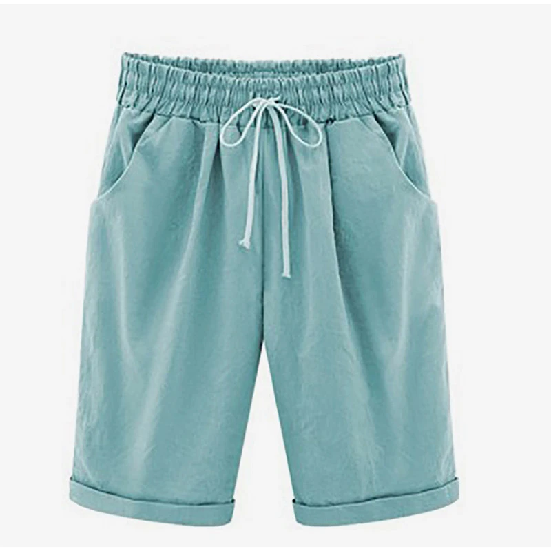 

Шорты женские на шнуровке до колена, уличная одежда с карманами, короткие летние свободные спортивные штаны с завышенной талией, большие ра...