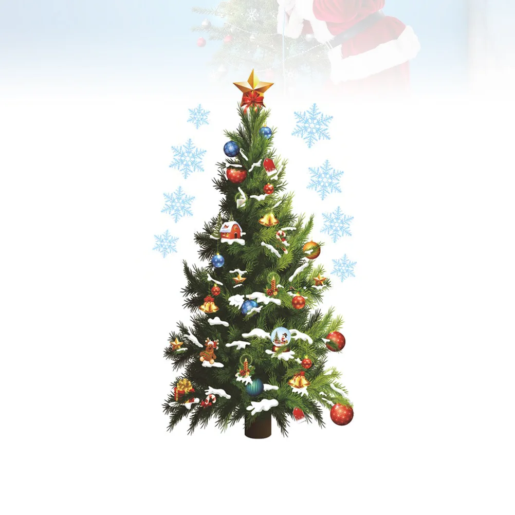 

Window Christmas Stickers Decoration Snowflake Decals Decal Wall Clings Cling Holiday Festival Winter Murals Removable Sticker