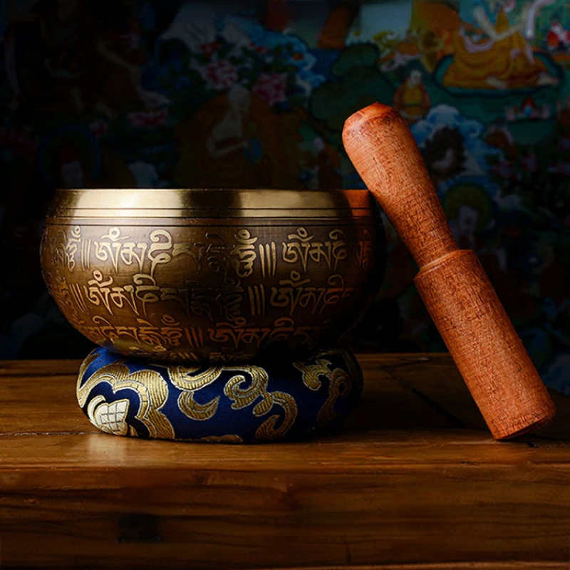 

Budda Sound Singing Bowl Handmade Copper Tibetan Meditation Singing Bowl Release Anxiety Tools Klangschale Musical Instruments