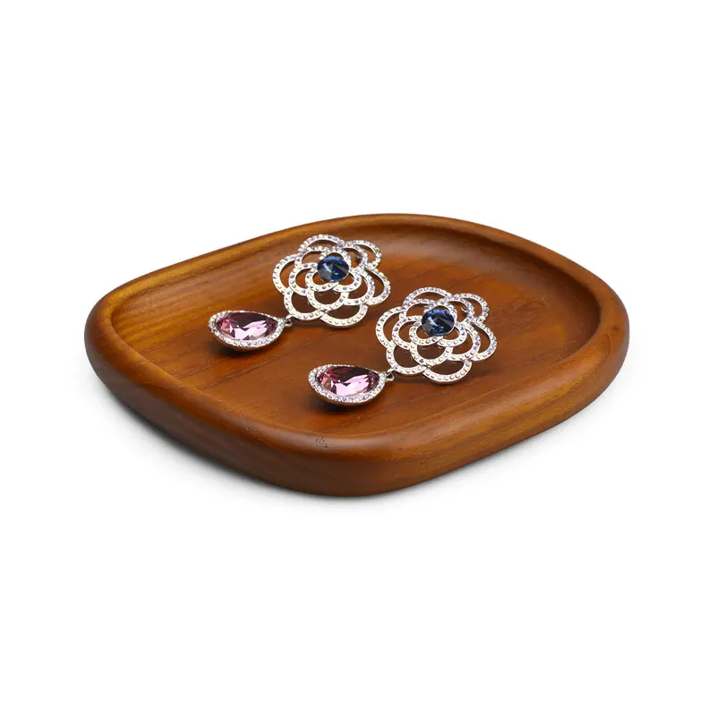 Oirlv Jewelry Display Stand Storage Tray Wooden Earring Necklace Ring Watch Organizer Holders Tray Rack Jewelry Props Wholesale