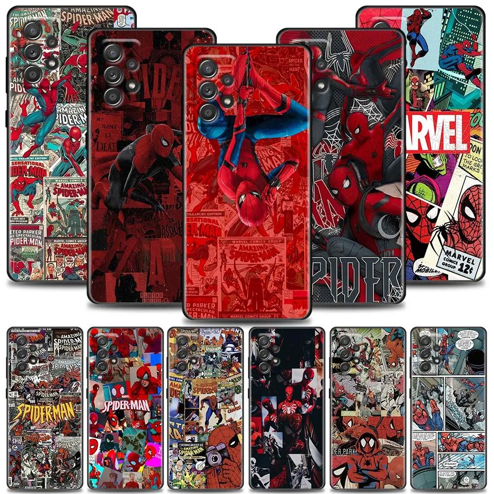

Marvel Spider Man Cartoon Phone Case for Samsung A31 A32 A41 A42 A51 4G 5G A01 A02 A03s A11 A12 A13 A21s A22 Soft Cover Fundas