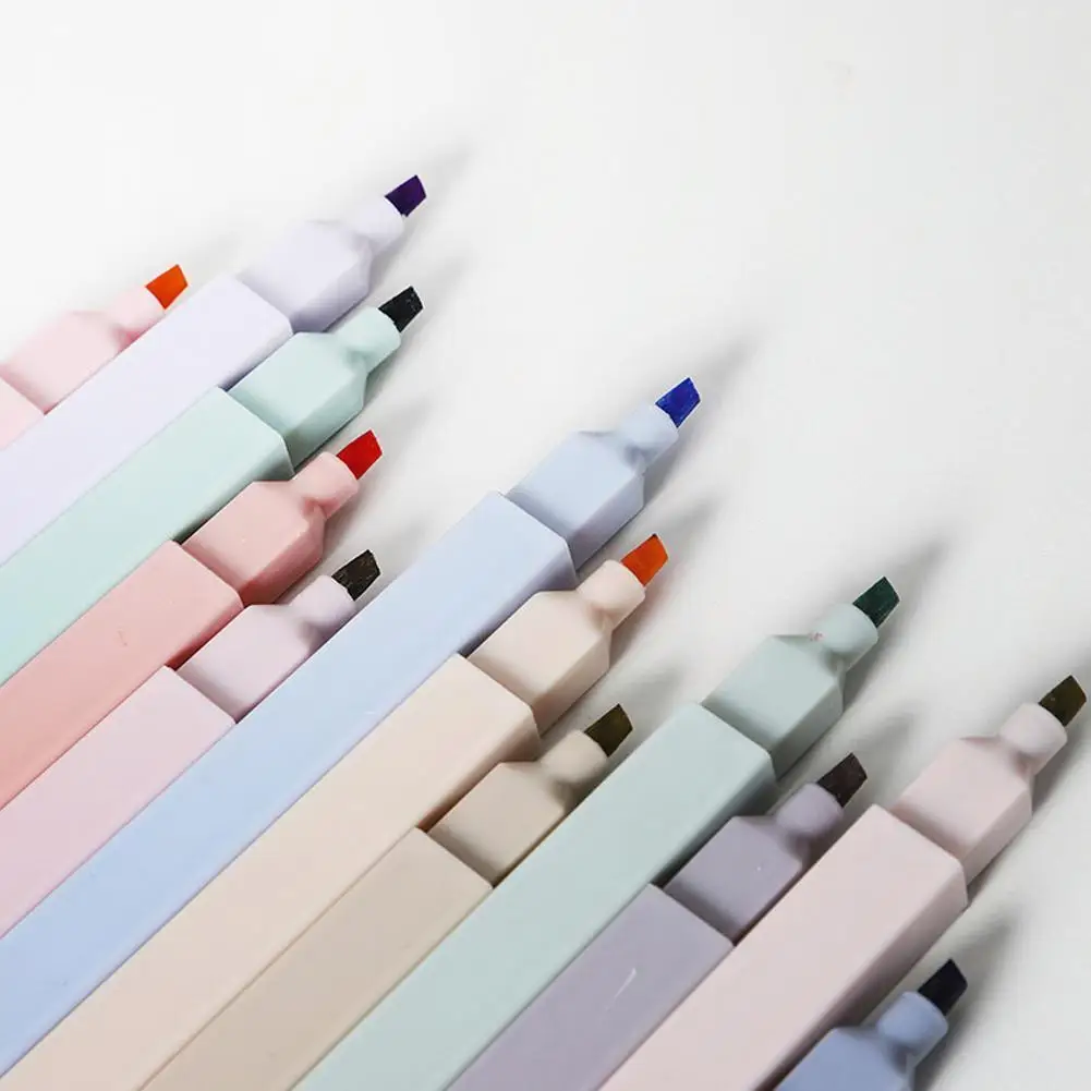 

6 цветов, Цветной маркер Morandi, маркер для учеников, ручка большой емкости, канцелярские принадлежности, ручной флуоресцентный маркер R4Y3