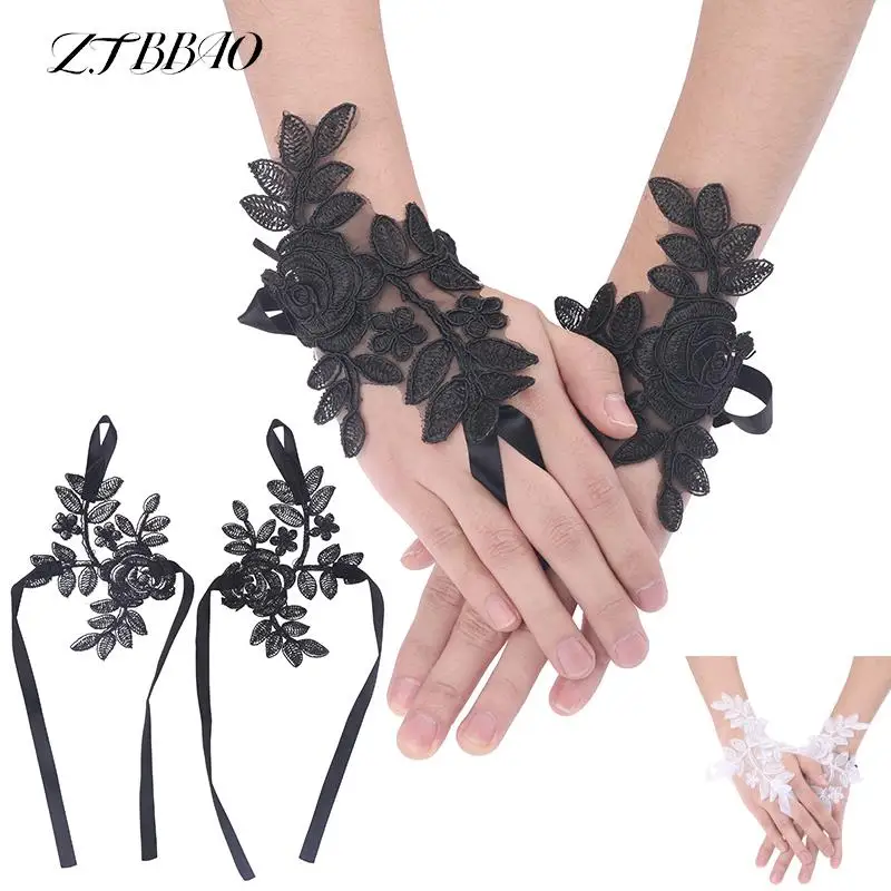 

Soft Gloves Ladies Short White Lace Fingerless Gloves Wedding Accessories Net Goth Gothic Fancy Dress Weddingg Tights Stockings