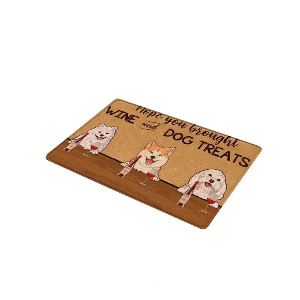 

Anti-slip Floor Mat Absorbing Moisture Polyester Word Cartoon Pattern Ground Mat Carpet for Daily Use Home Textile