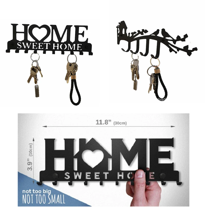 

Вешалка без отверстий, Вешалка из кованого железа для ключей, крючок для пальто, вешалка для полотенец, вешалка для настенного крепления, де...