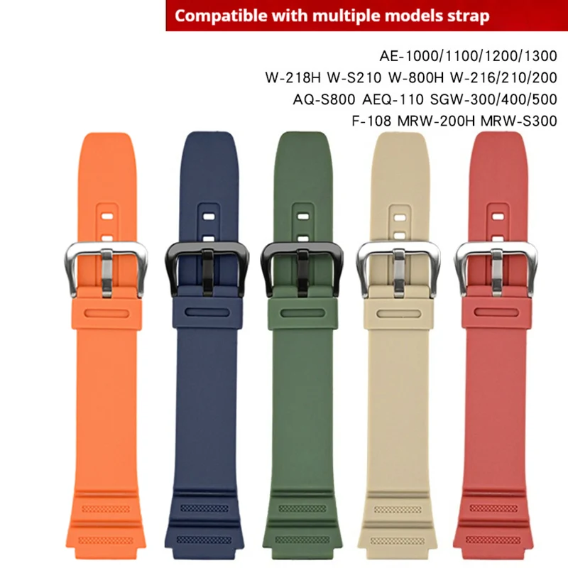 Резиновый ремешок 18 мм для Casio G-SHOCK AQ-S810W AQ-S800W AE-1200 W-216H W-735H SGW-400 300 Мужской