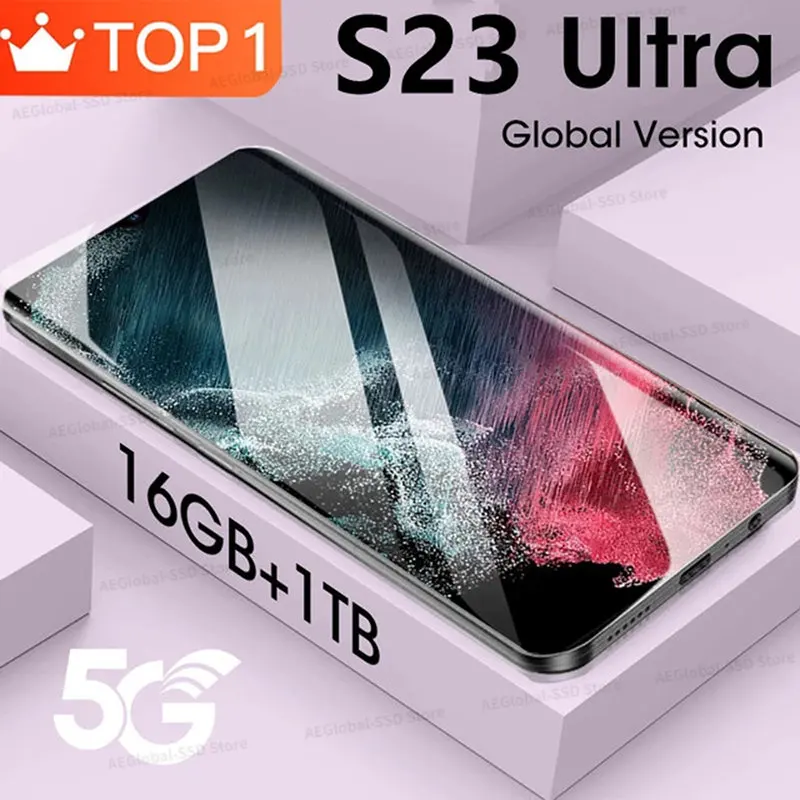 

S23 Ultra Global SmartPhone 7.0 HD Screen 48MP+72MP 5G Celulares Dual Sim 6800mAh Unlocked Mobile Phones Android 13 Cell Phone