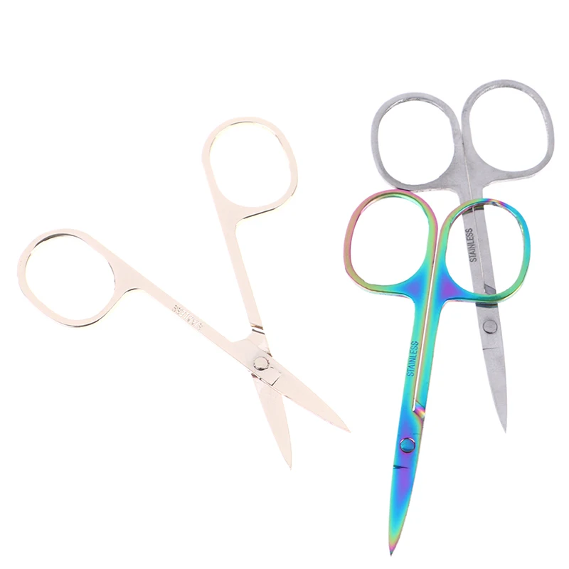 

1PC Stainless Steel Small Nail Tools Eyebrow Nose Hair Scissors Cut Manicure Facial Trimming Tweezer Makeup Beauty Tool