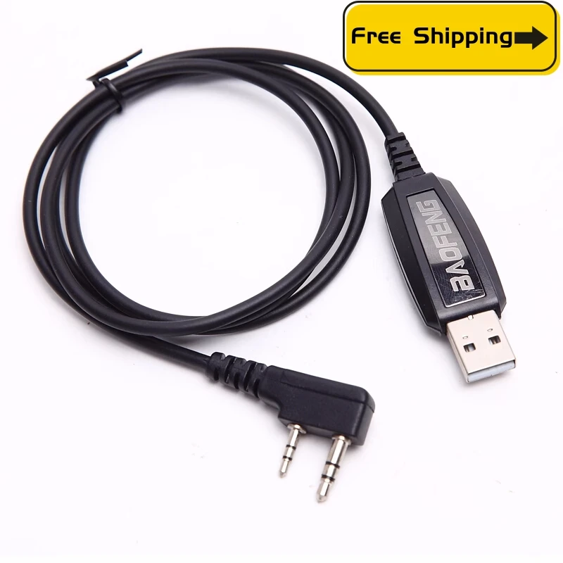 

2023 BAOFENG 2 Pins Plug USB Programming Cable for Walkie Talkie for UV-5R Serise BF-888S Kenwood WalkieTalkie Accessories Radio